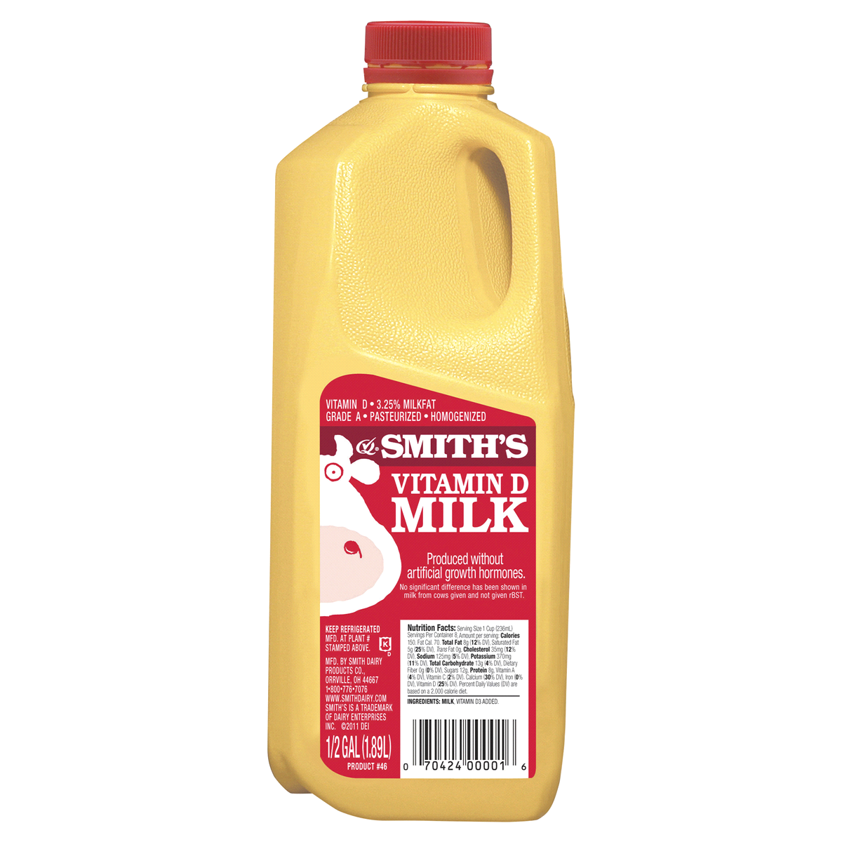 slide 1 of 1, Smith's Vitamin D Milk, 1/2 gal