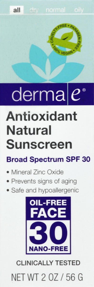 slide 4 of 4, Derma E Antioxidant Natural SPF 30 Face Sunscreen, 2 oz