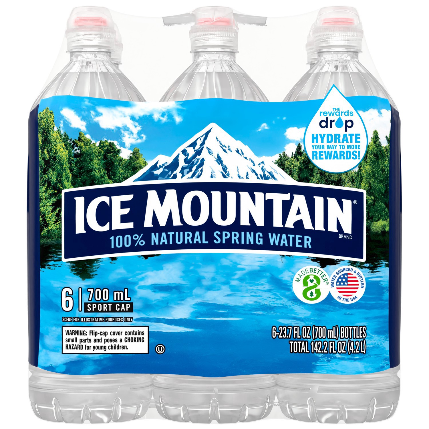 slide 4 of 7, ICE MOUNTAIN Brand 100% Natural Spring Water, 23.7-ounce plastic bottles (Total of 24), 23.7 oz
