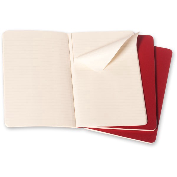 slide 2 of 5, Moleskine Cahier Journals, 5" X 8-1/4", Ruled, 80 Pages (40 Sheets), Cranberry Red, Set Of 3 Journals, 40 ct