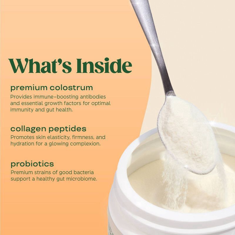 slide 2 of 6, BLOOM NUTRITION Colostrum & Collagen Peptides Powder - Orange Cream - 4.23oz/25 Servings, 4.23 oz, 25 servings