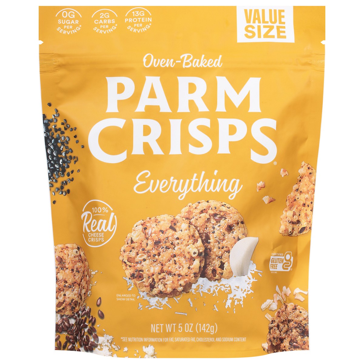 slide 4 of 13, ParmCrisps Oven-Baked Everything Cheese Snack Value Size 5 oz, 5 oz