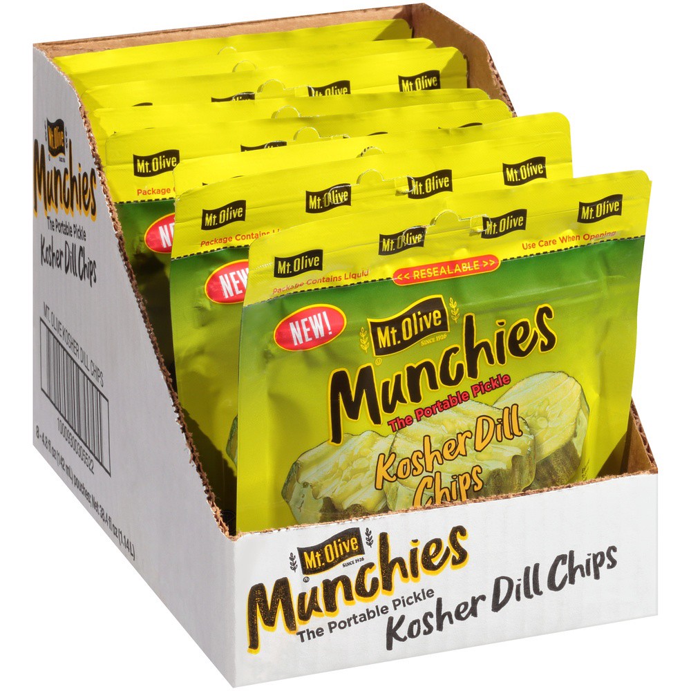 slide 3 of 7, Mt. Olive Munchies Kosher Dill Pickles, 4.8 fl oz