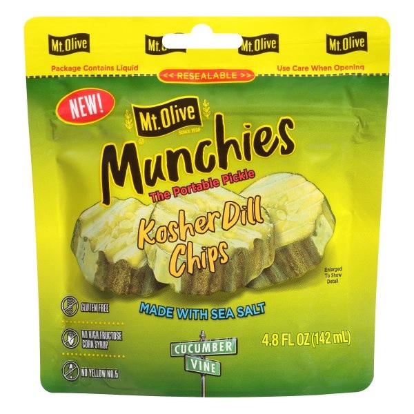 slide 1 of 7, Mt. Olive Munchies Kosher Dill Pickles, 4.8 fl oz