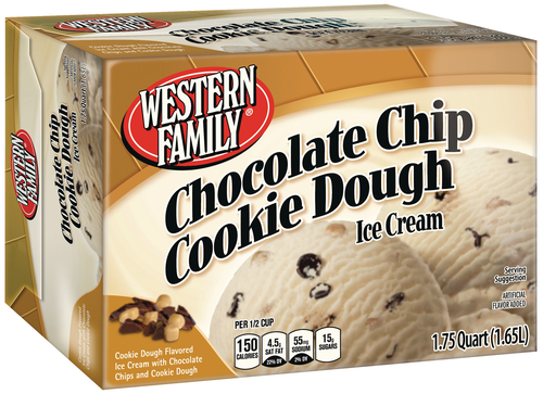 slide 1 of 1, Western Family Cookie Dough Chocolate Chip Icr, 56 oz