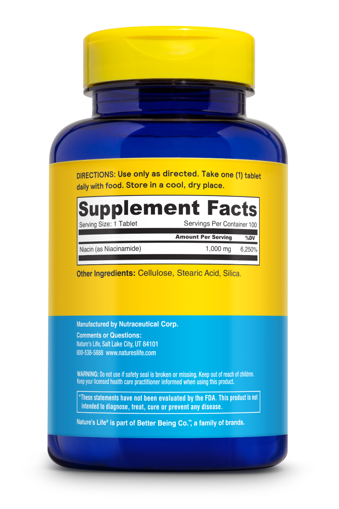 slide 2 of 3, Nature's Life Natures Life Niacinamide Sr, 100 ct