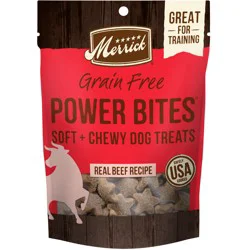 Merrick Power Bites Dog Treats, Real Beef Recipe - 6 oz Bag