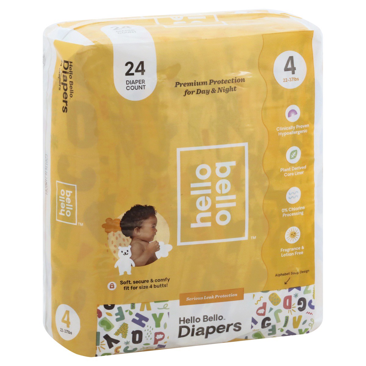 slide 5 of 9, Hello Bello 4 Diapers 24 ea, 1 ct