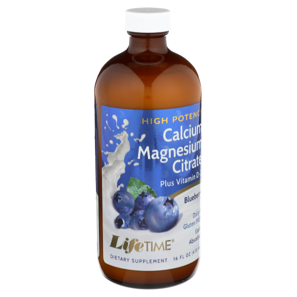 slide 1 of 1, Lifetime Calcium Magnesium Citrate Blueberry Liquid, 16 oz