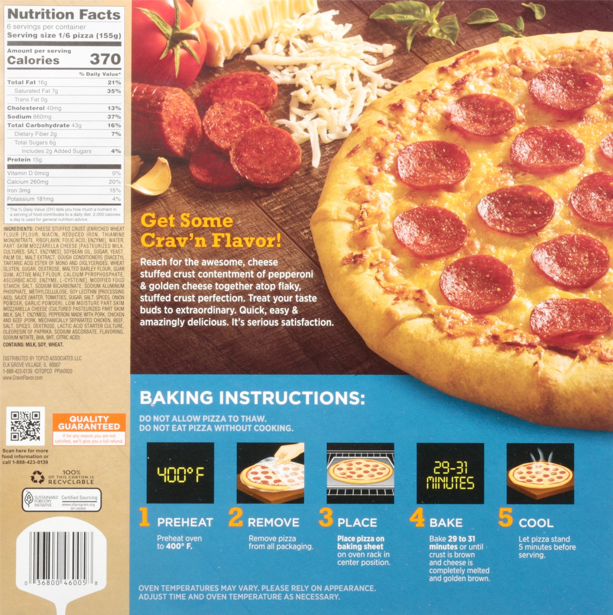 slide 6 of 12, Crav'n Flavor Cravn Pizza Stuff Crust Pepperoni, 32.7 oz