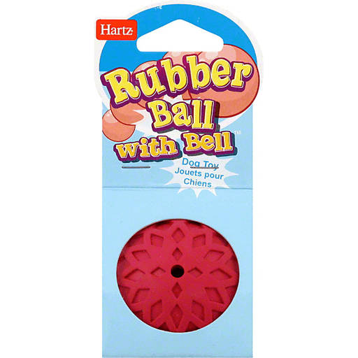 slide 2 of 2, Hartz Dog Toy, Rubber Ball with Bell, 1 ct