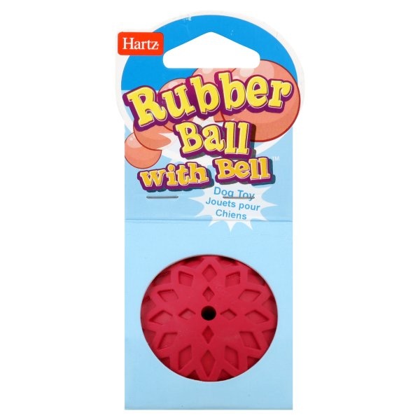 slide 1 of 2, Hartz Dog Toy, Rubber Ball with Bell, 1 ct