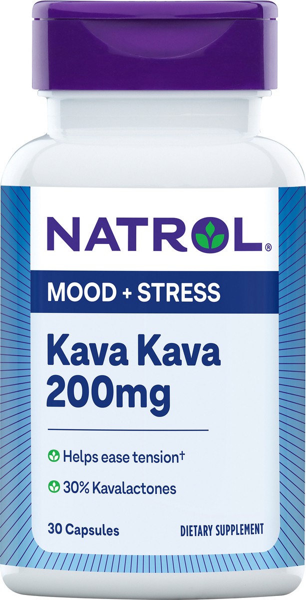 slide 7 of 8, Natrol Mood & Stress Kava Kava 200mg, Dietary Supplement for Relaxation and Eases Tension, 30 Capsules, 15-30 Day Supply, 30 ct