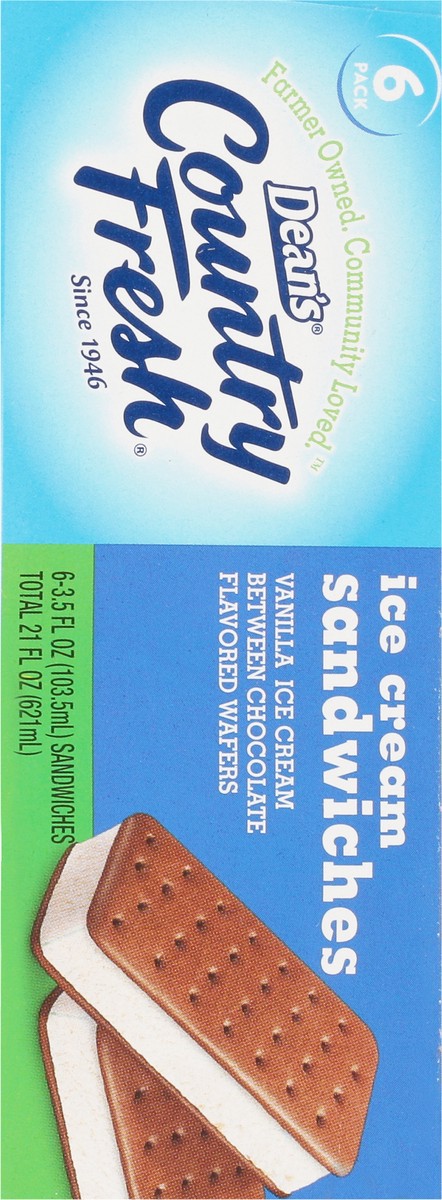 slide 14 of 17, Dean's Country Fresh Ice Cream Sandwiches 6 - 3.5 fl oz Sandwiches, 6 ct