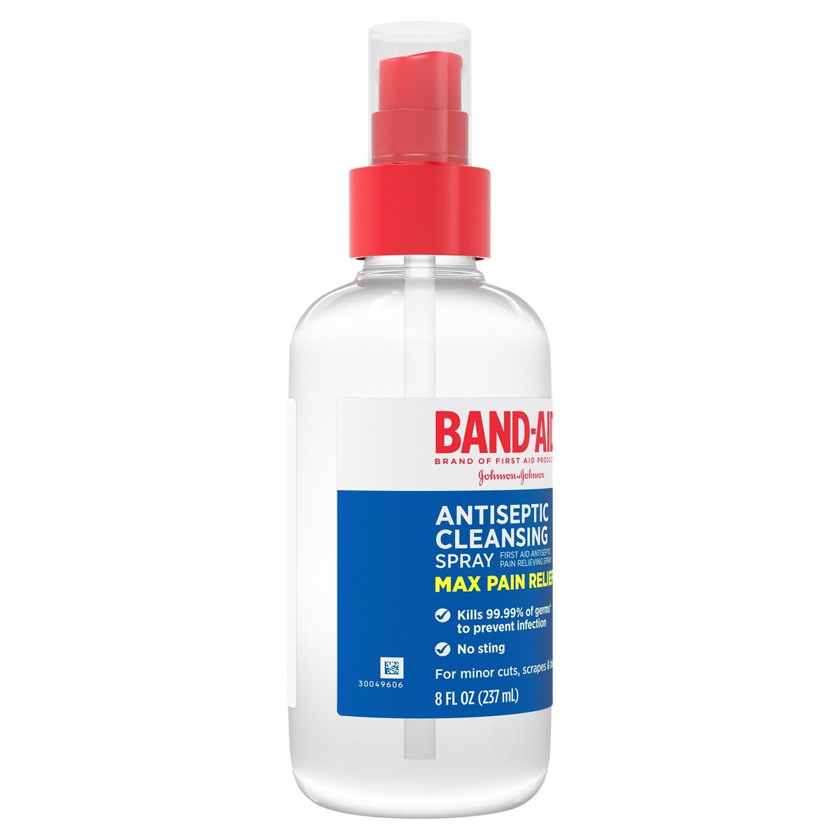 slide 6 of 7, BAND-AID Antiseptic Cleansing Spray, First Aid Antiseptic Spray Relieves Pain & Kill Germs, with Benzalkonium Cl Wound Antiseptic & Pramoxine HCl Topical Analgesic, 8 fl. oz, 8 fl oz