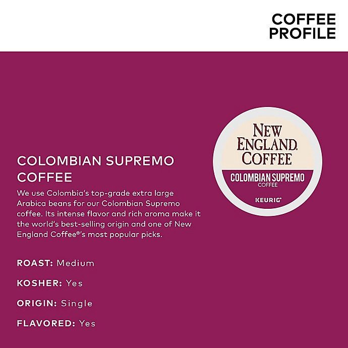 slide 4 of 8, New England Coffee Colombian Supremo Coffee Keurig K-Cup Pods, 24 ct