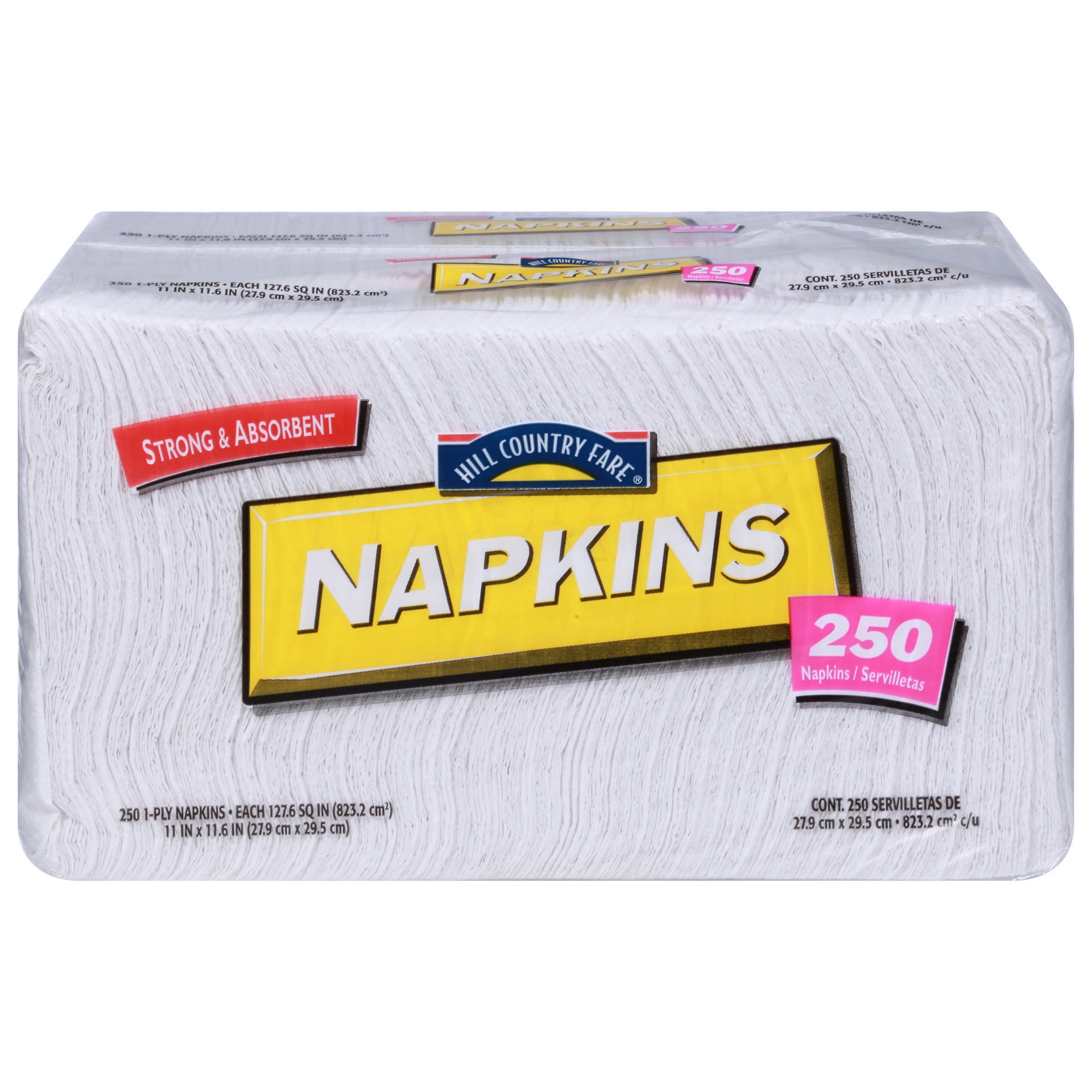 slide 1 of 1, Hill Country Fare Paper Napkins - White, 250 ct