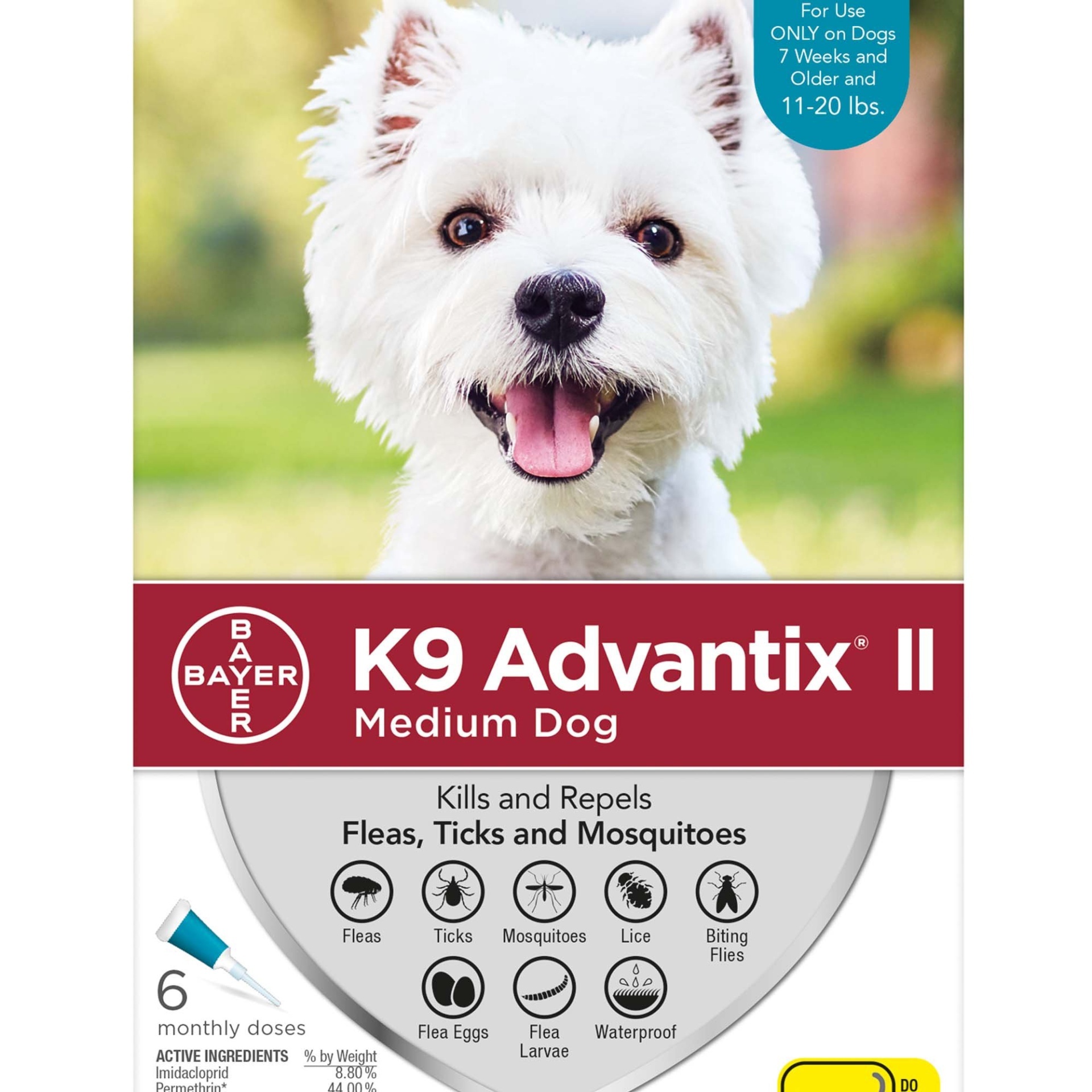 slide 1 of 1, K9 Advantix II Topical Medium Dog Flea & Tick Treatment, 6 ct