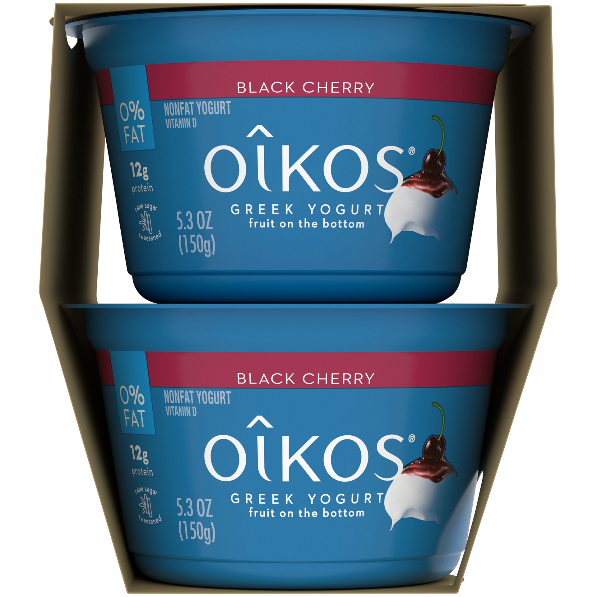 slide 2 of 5, Oikos Fruit on the Bottom Black Cherry Yogurt Cups, 4 ct; 5.3 oz