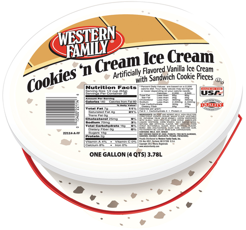 slide 1 of 1, Western Family Cookie N Cream Pail, 4 qt