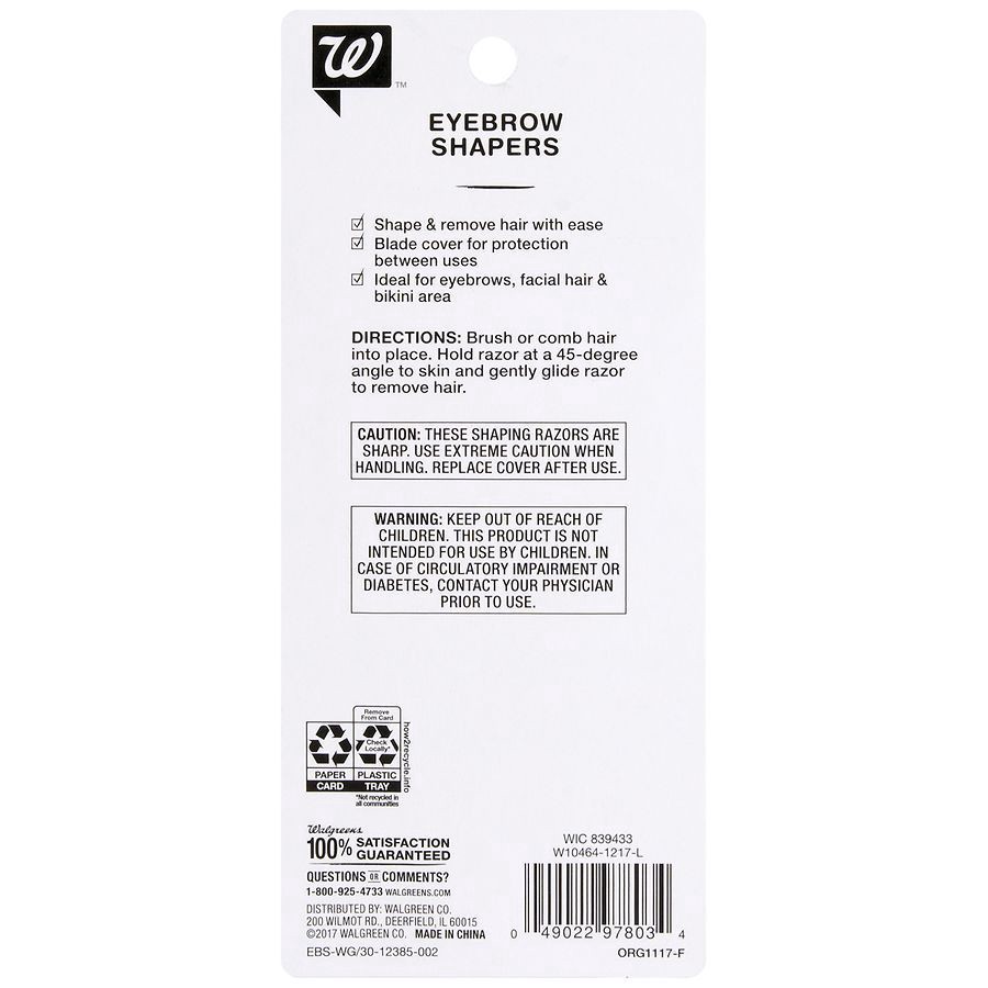 slide 2 of 3, Walgreens Eyebrow Shapers, 3 ct