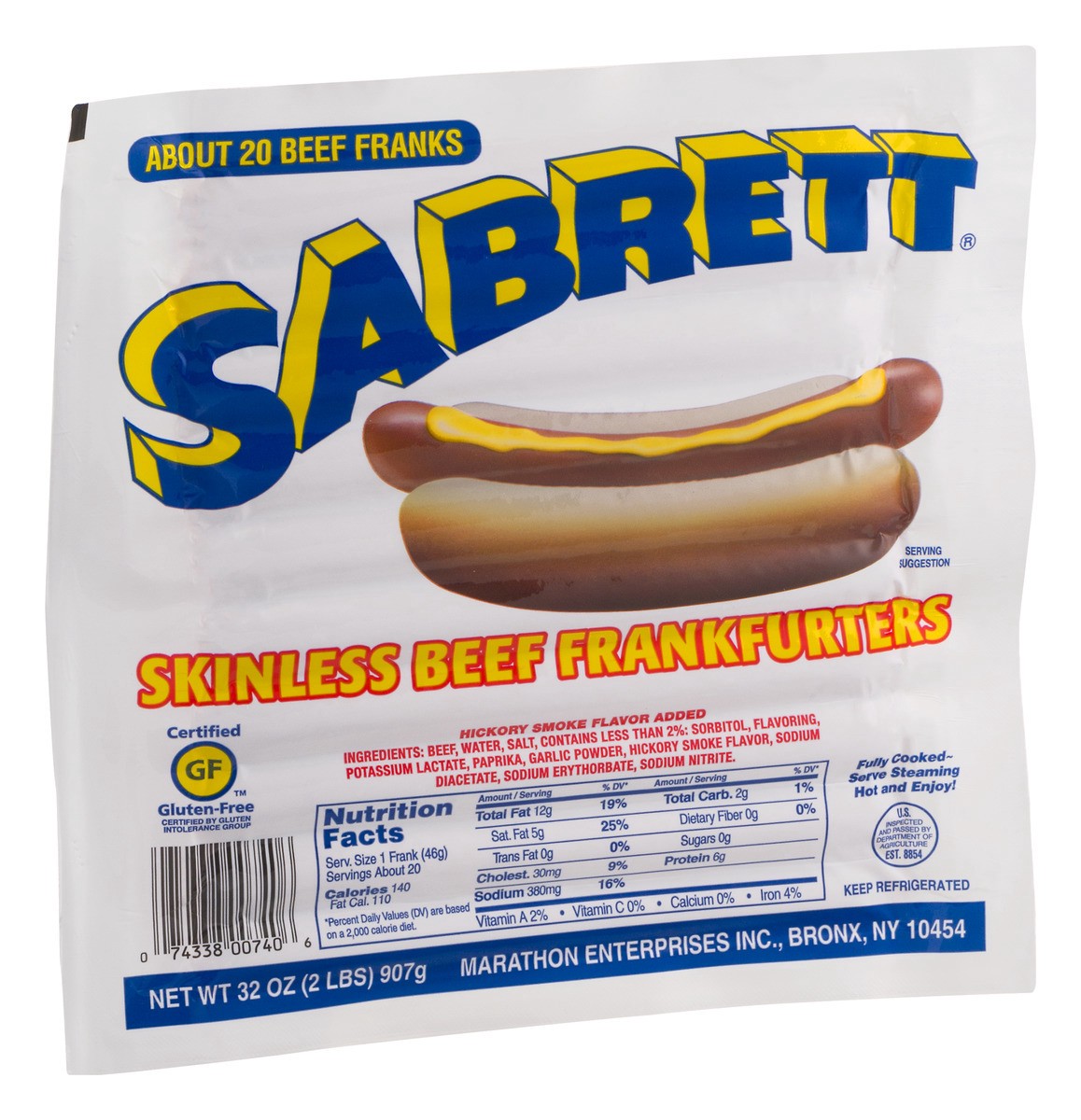 slide 2 of 9, Sabrett Skinless Hot, 32 oz