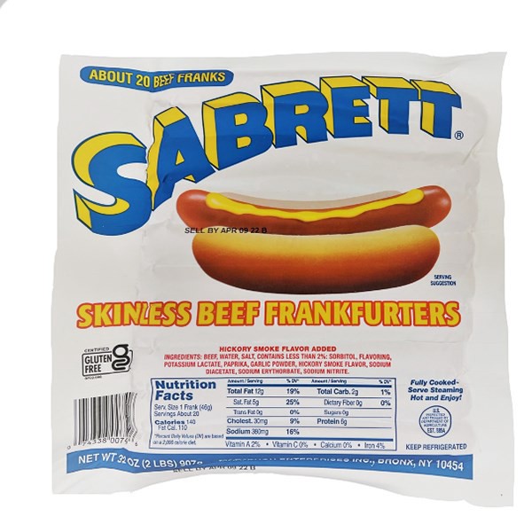 slide 1 of 9, Sabrett Skinless Hot, 32 oz