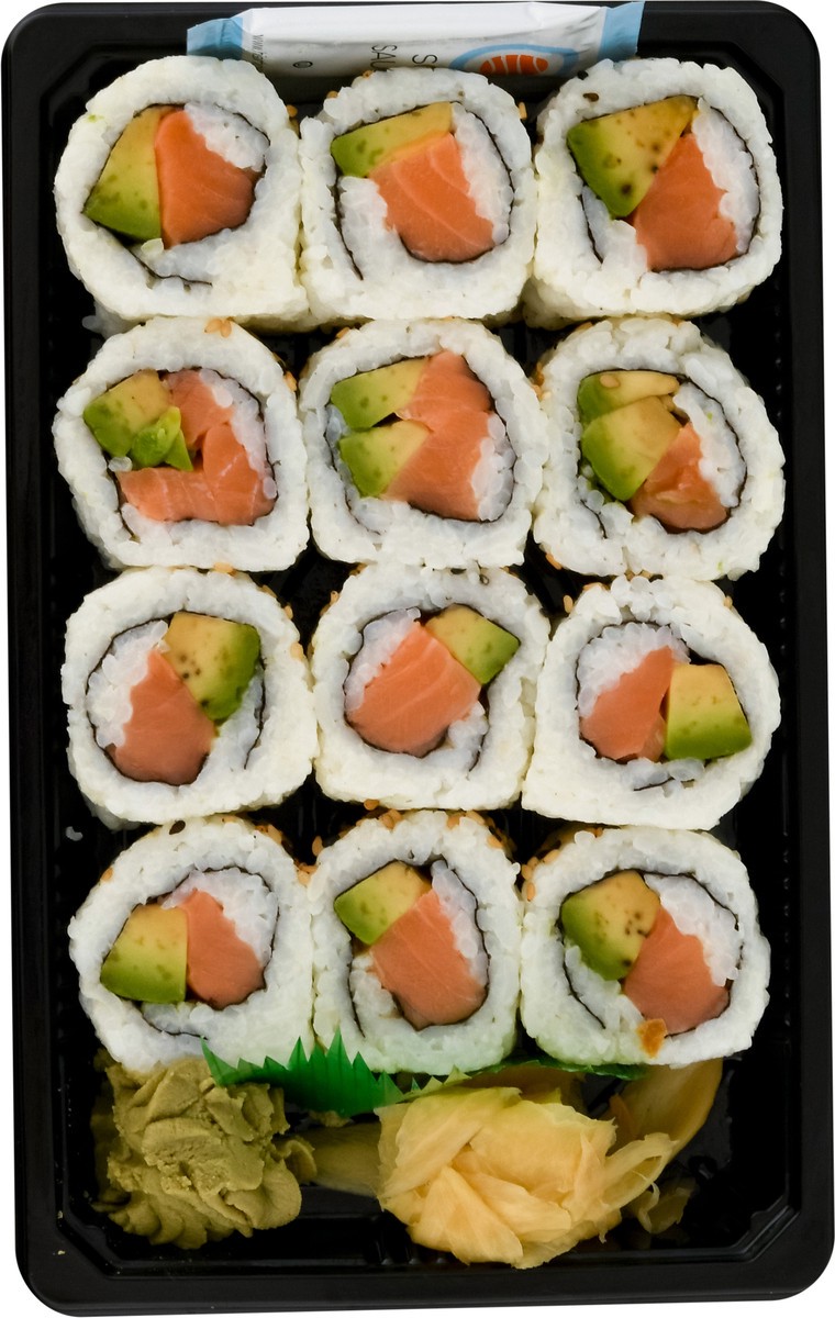 slide 3 of 9, Hissho Sushi Raw Salmon Avocado Roll 9.5 oz, 9.5 oz