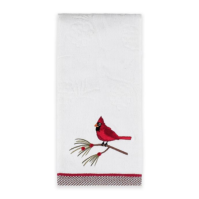 slide 1 of 1, Winter Wonderland Snow Cardinals Hand Towel - White, 1 ct