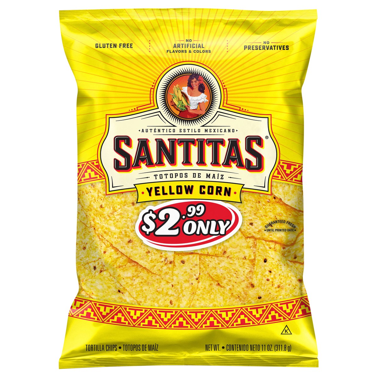 slide 1 of 1, Santitas Tortilla Chips Yellow Corn - 11 oz, 11 oz