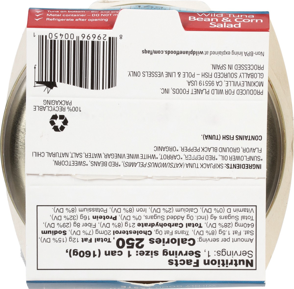 slide 7 of 9, Wild Planet Wild Tuna & Red Bean Salad 5.6 oz, 5.6 oz