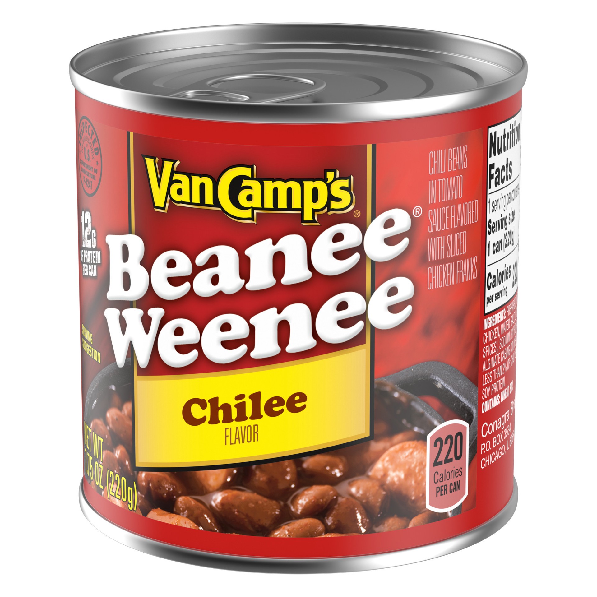 slide 3 of 5, Van Camp's Chilee Flavor Beanee Weenee 7.75 oz, 7.75 oz