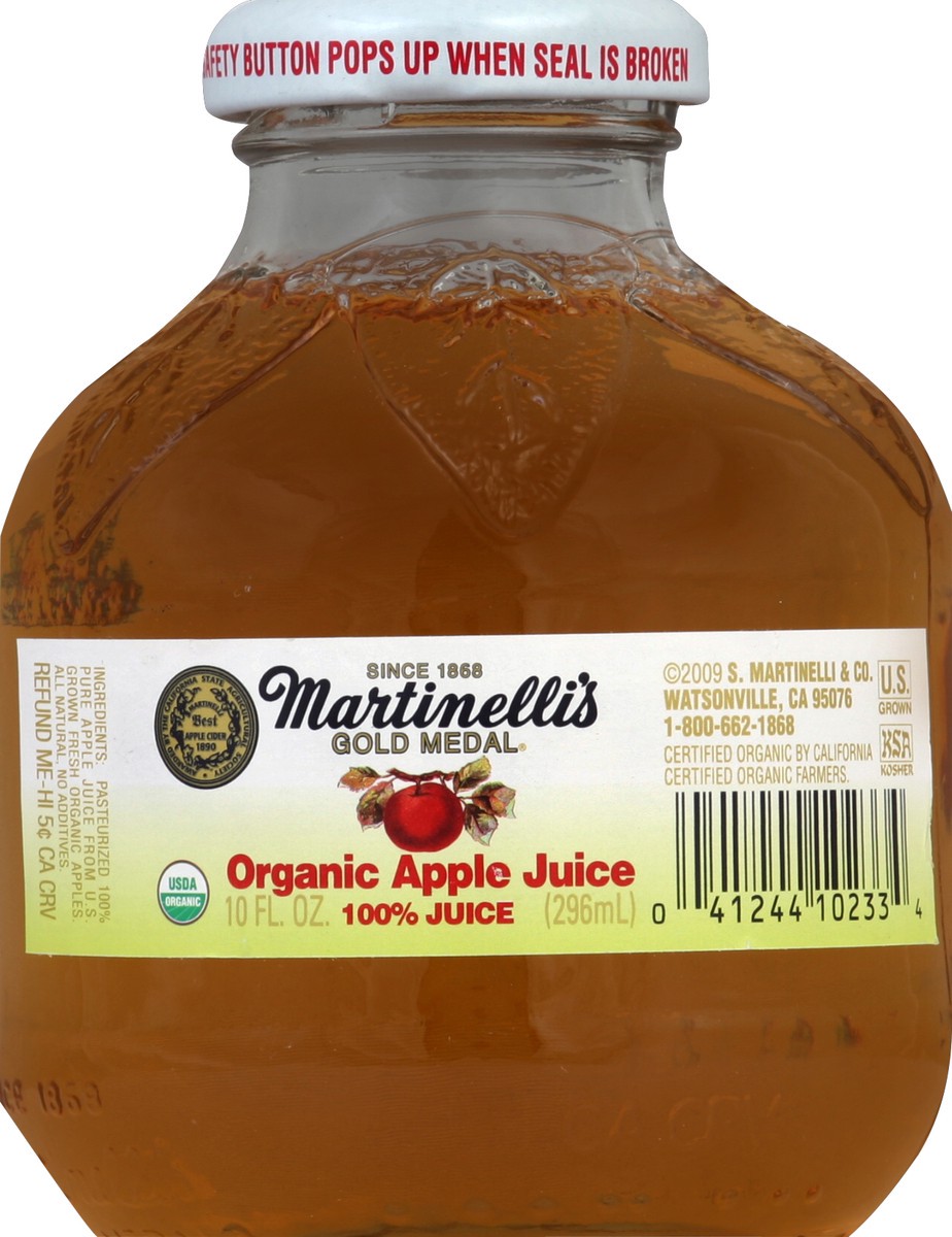slide 1 of 4, Martinelli's Gold Medal Organic Apple Juice 10 fl oz, 10 fl oz
