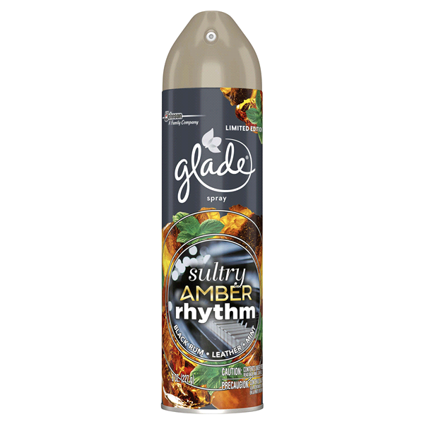 slide 1 of 1, Glade Sultry Amber Rhythm Air Freshener Spray, 8 oz