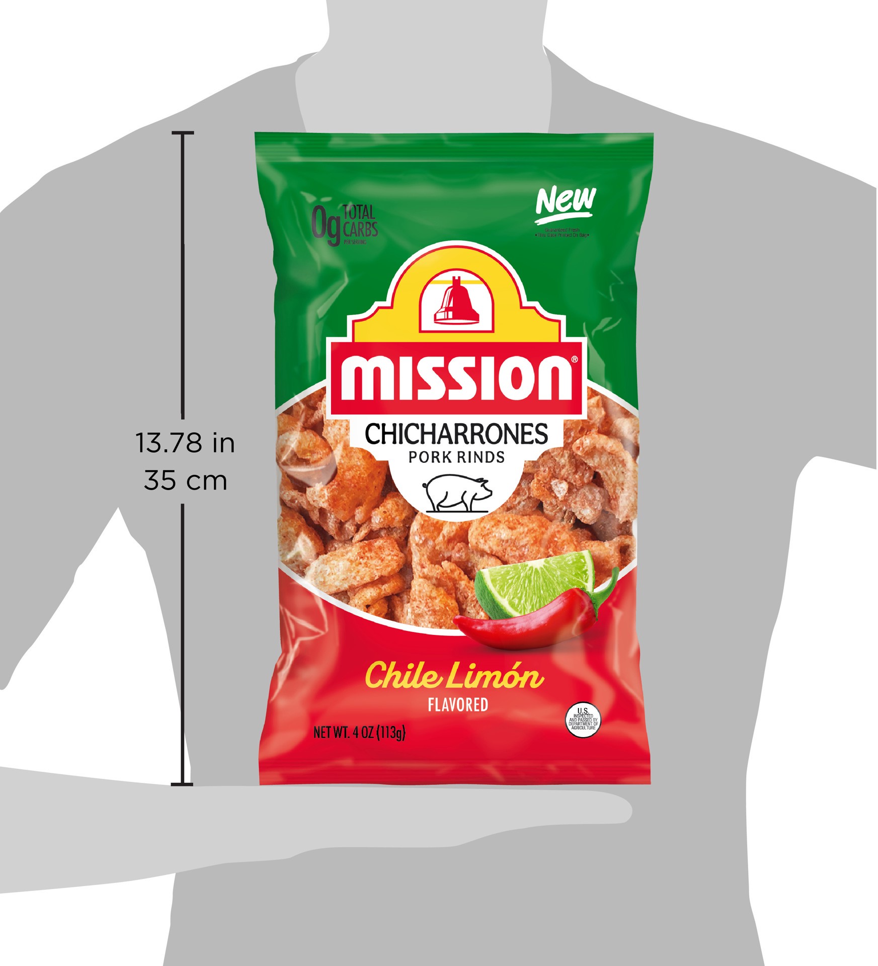 slide 4 of 5, Mission Chicharrones Chile Limon, 4 Ounce Bag, 4 oz