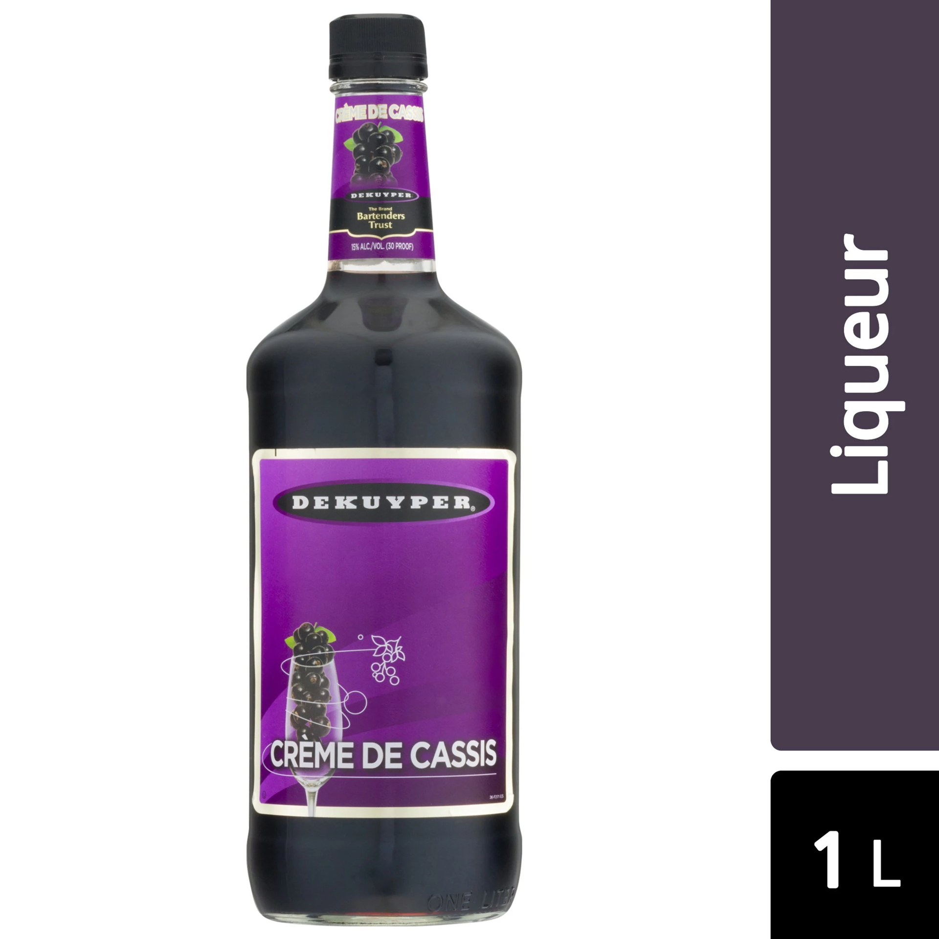slide 1 of 1, DeKuyper Crème De Cassis Liqueur 1 L, 1 liter