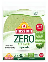 Mission Zero Net Carbs Spinach Tortilla Wraps, 8 Each