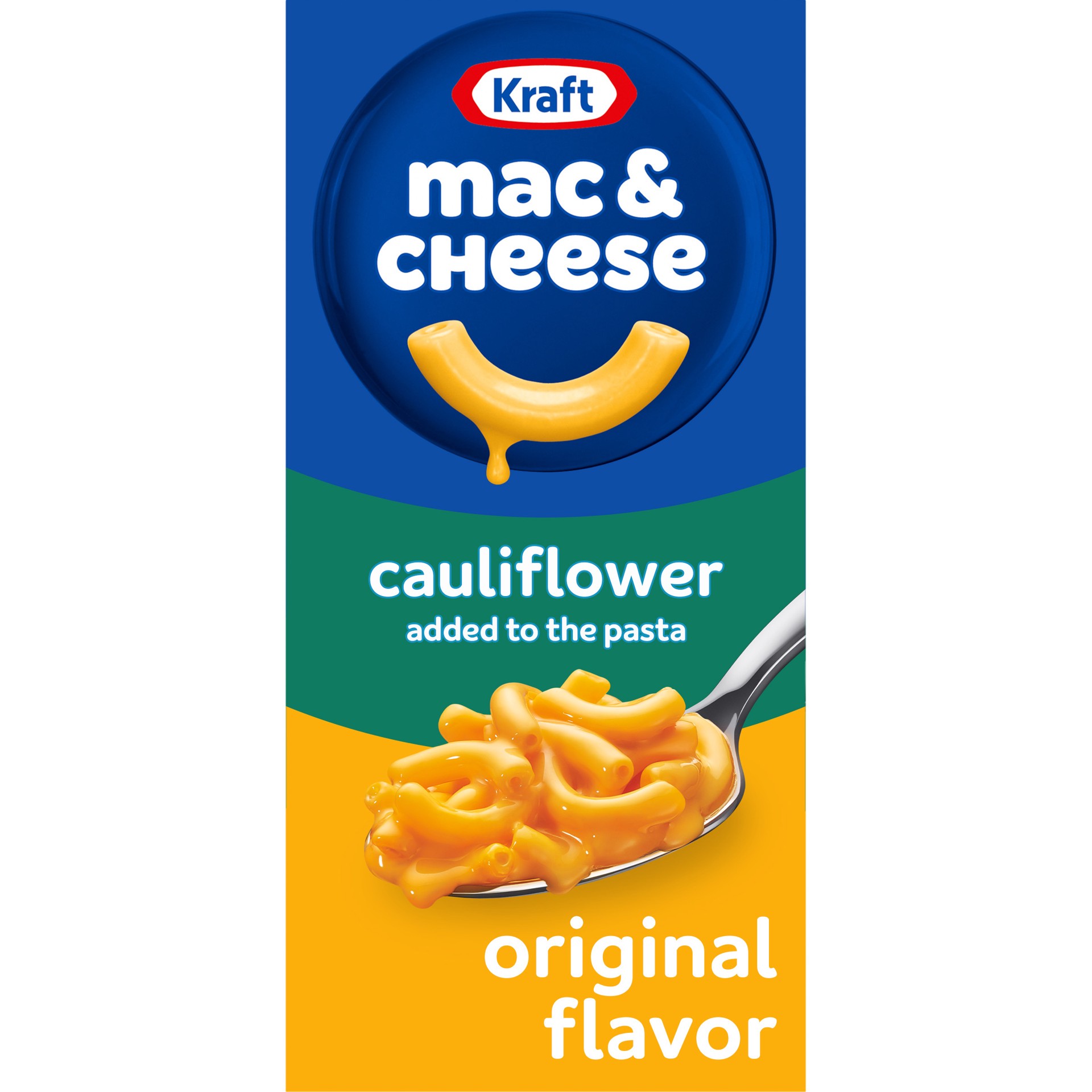 slide 1 of 5, Kraft Original Mac & Cheese Macaroni and Cheese Dinner with Cauliflower Added to the Pasta, 5.5 oz Box, 5.5 oz