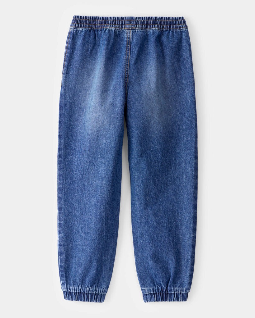 slide 2 of 3, Oshkosh Kid Tapered Iconic Denim Drawstring Joggers - Medium Wash Medium Ozone Wash 7, 1 ct