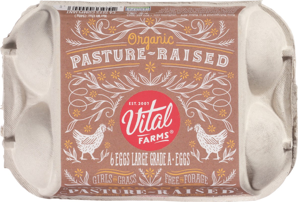 slide 8 of 9, Vital Farms Pasture Raised Organic Eggs- Large 6 Count, 6 ct