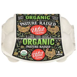 Vital Farms Pasture Raised Organic Eggs - Large 6 Count