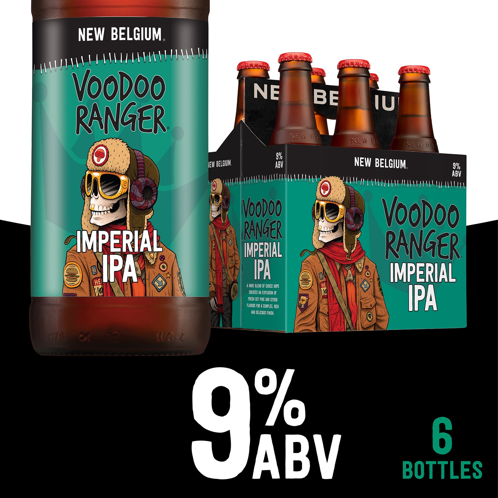 slide 1 of 4, Voodoo Ranger Imperial IPA Beer, 6 Pack, 12 fl oz Bottles, 6 ct; 12 oz