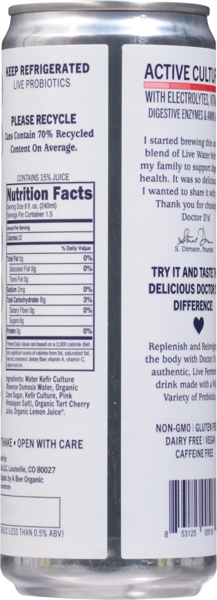 slide 2 of 14, Doctor D's Sparkling Probiotic Drink Tart Cherry- 12 oz, 12 oz