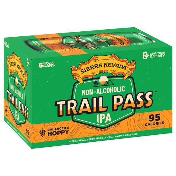 slide 1 of 2, Sierra Nevada Trail Pass Non-Alcoholic IPA Craft Beer 6 Pack (12oz Cans), 12 oz