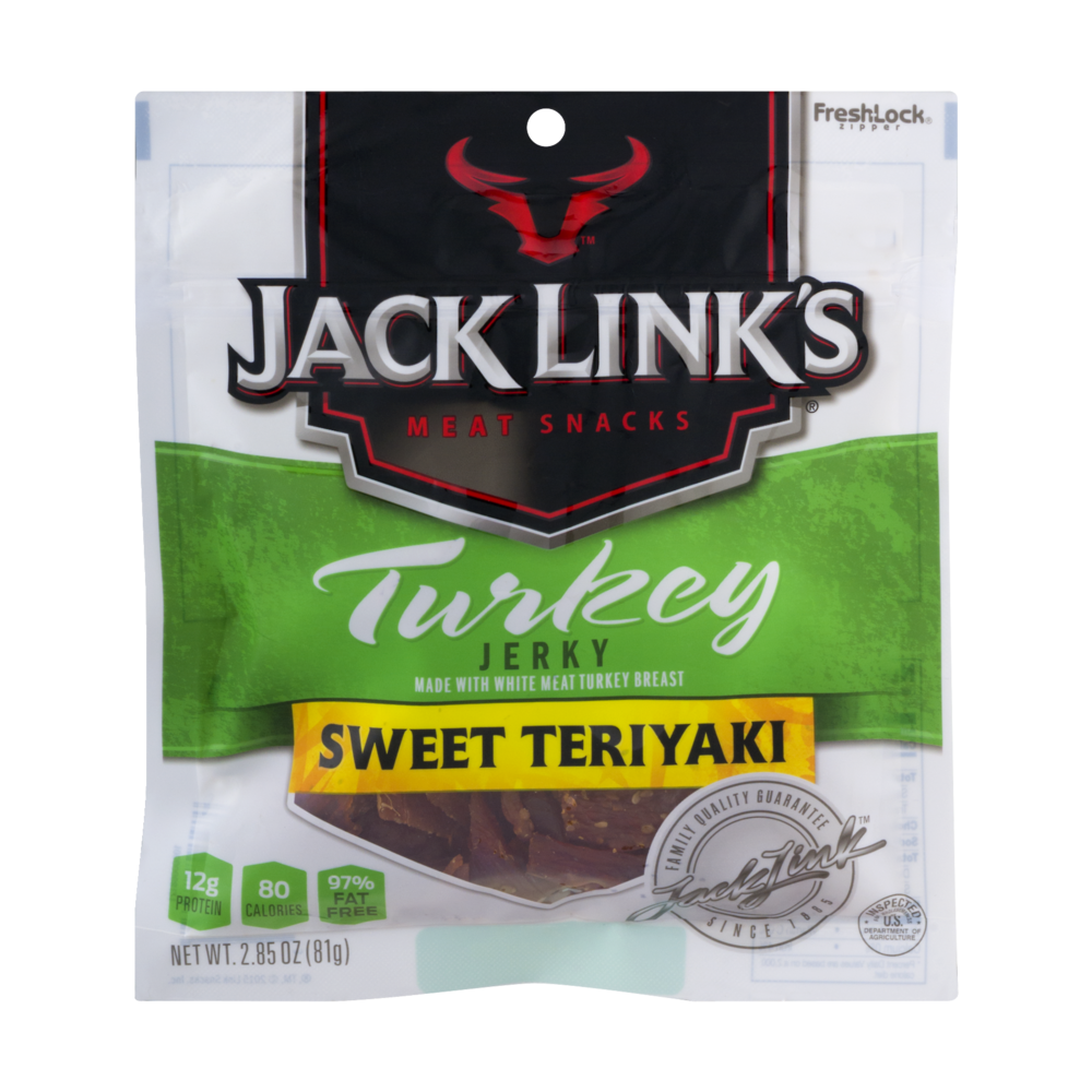 slide 1 of 3, Jack Link's Turkey Jerky Sweet Teriyaki, 1 ct