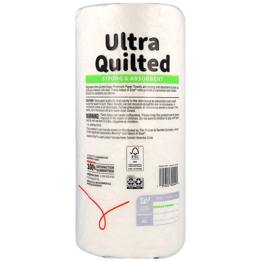 slide 4 of 5, Walgreens Ultra Quilted Super Premium Paper Towels Triple Roll, 140 ct