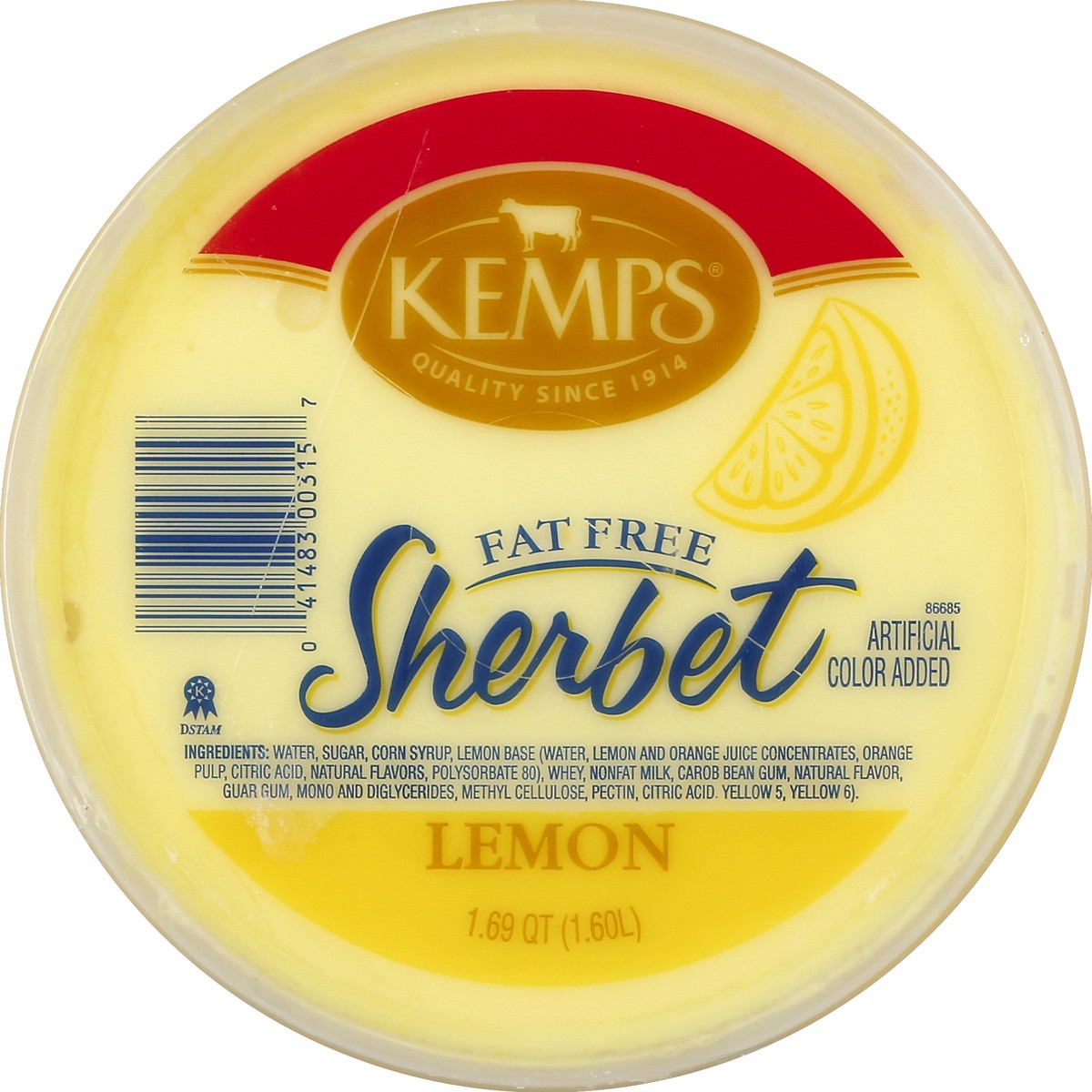 slide 2 of 4, Kemps Lemon Sherbet, 54 oz