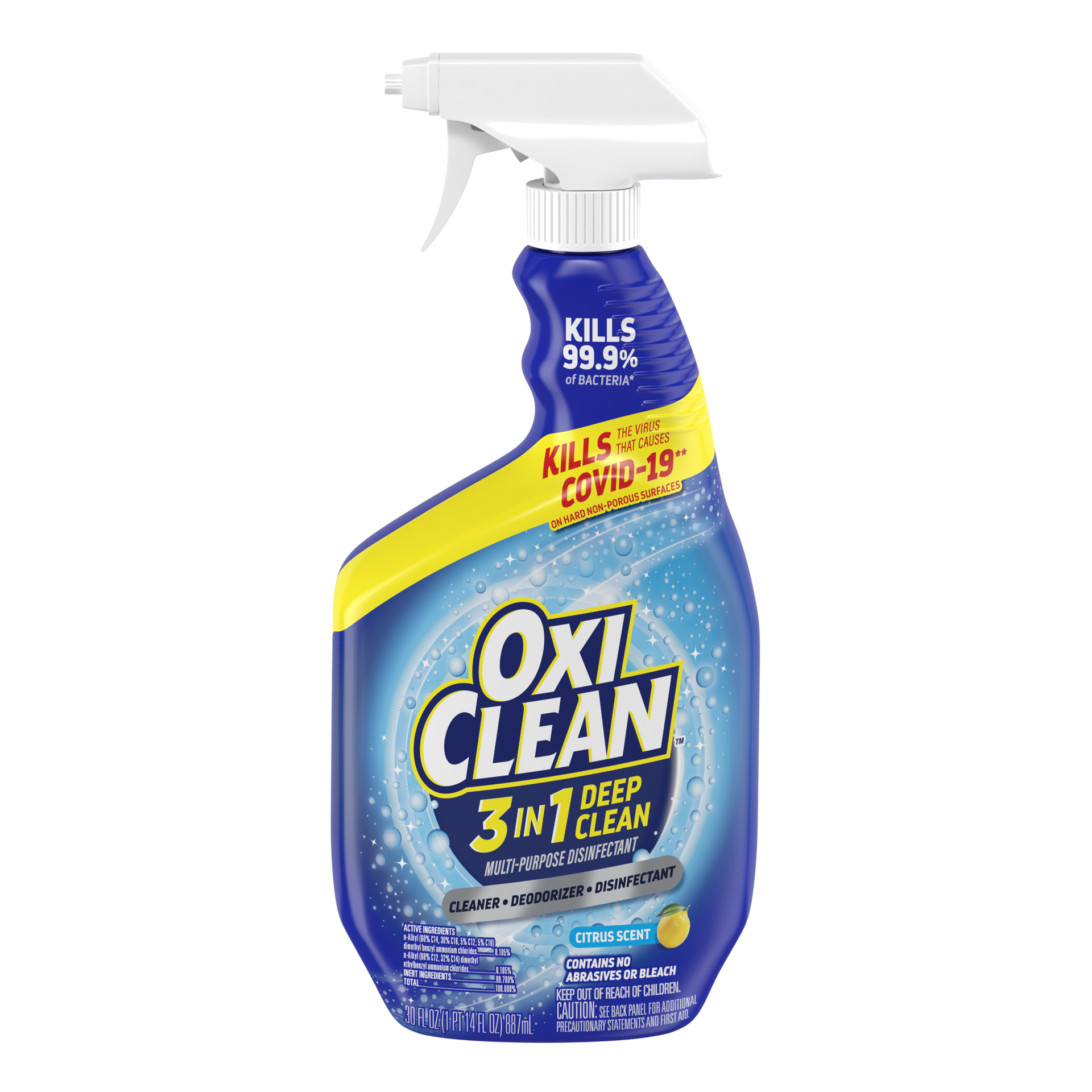 slide 1 of 3, Oxi-Clean 3 in 1 Deep Clean Multi-Purpose Disinfectant, 30oz., 30 fl oz