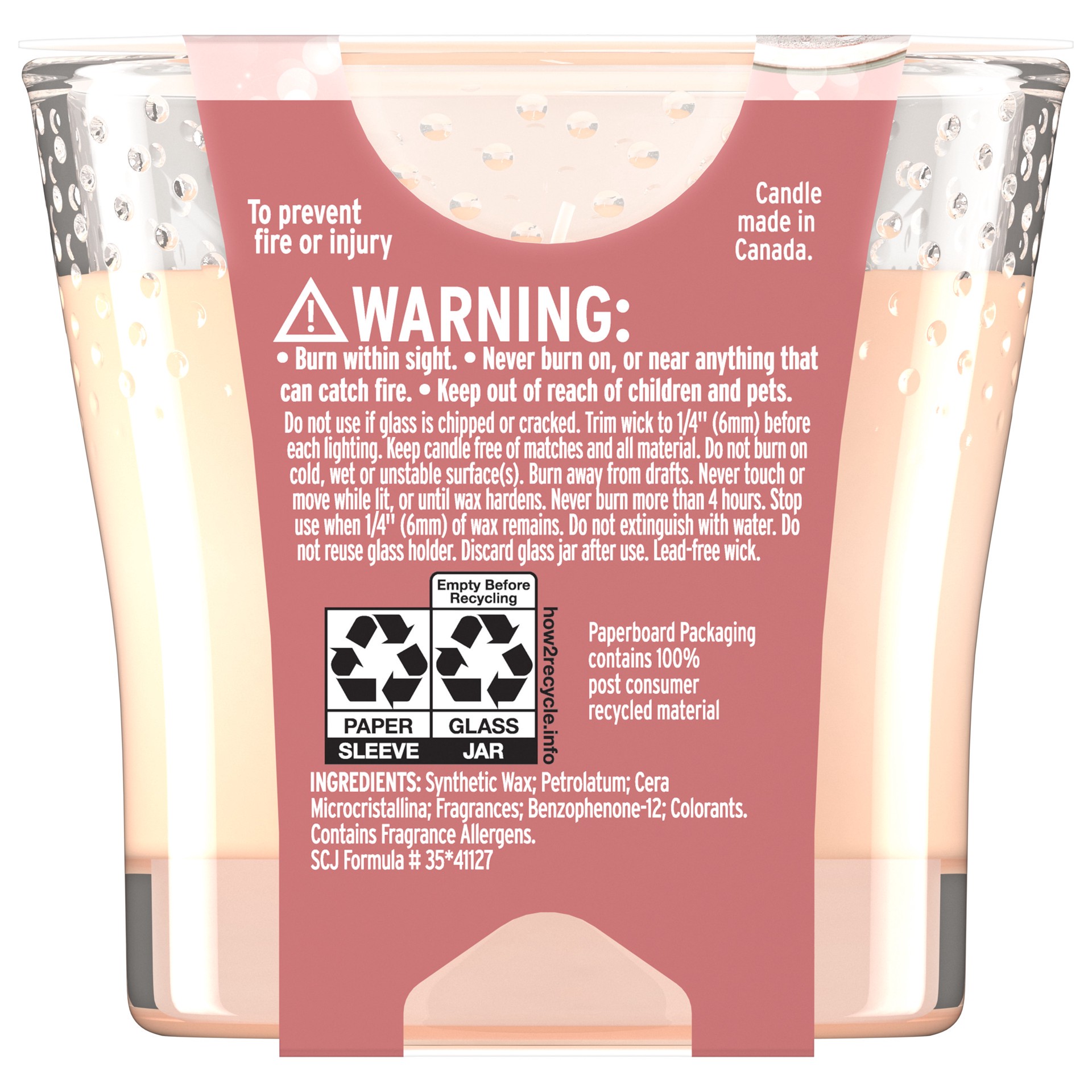 slide 3 of 5, Glade Limited Edition Champagne Cheers Scented Candle, 3.4 oz