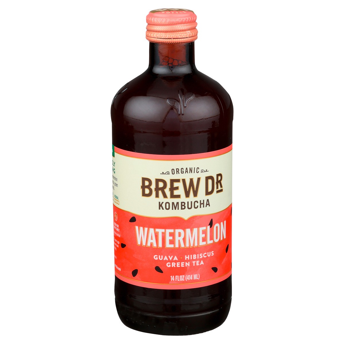 slide 2 of 9, Brew Dr. Organic Watermelon Kombucha, 14 oz